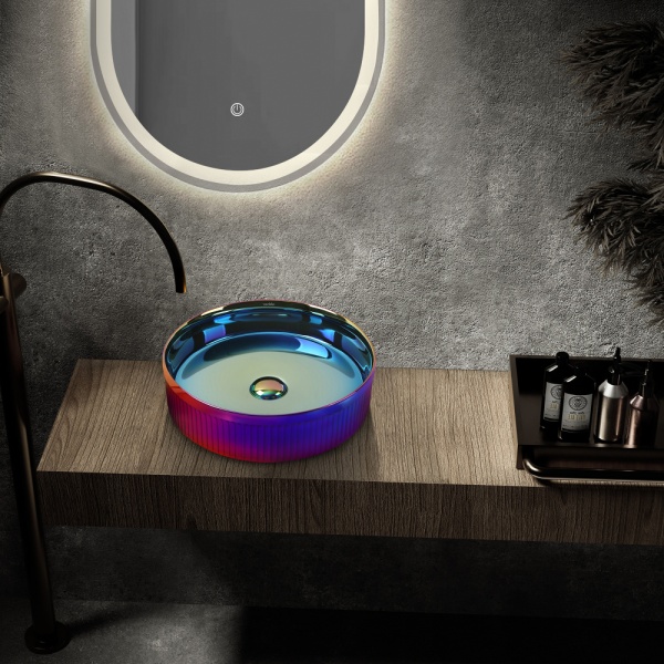 Раковина  круглая Abber Bequem AC2114Regen фаянс цвет хамелеон