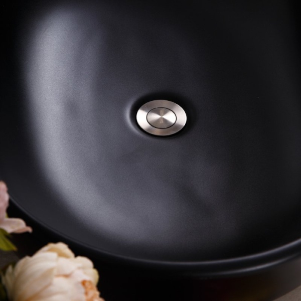 Раковина накладная овальная BelBagno  BB1084-H301 фаянс цвет черный матовый