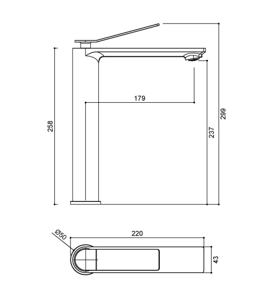 Смеситель для раковины Vincea Verse VBF-2VE2MB черный матовый