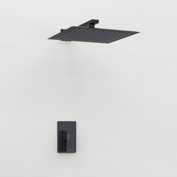 Душевая система со смесителем Wasserkraft  A20219 монтаж встраиваемая в стену без термостата черный