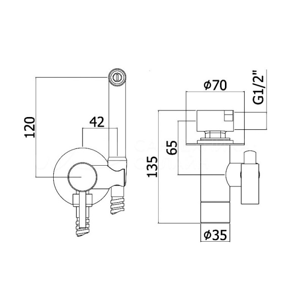 Гигиенический душ Webert Sax Evolution SE870303010 встраиваемый в стену золото