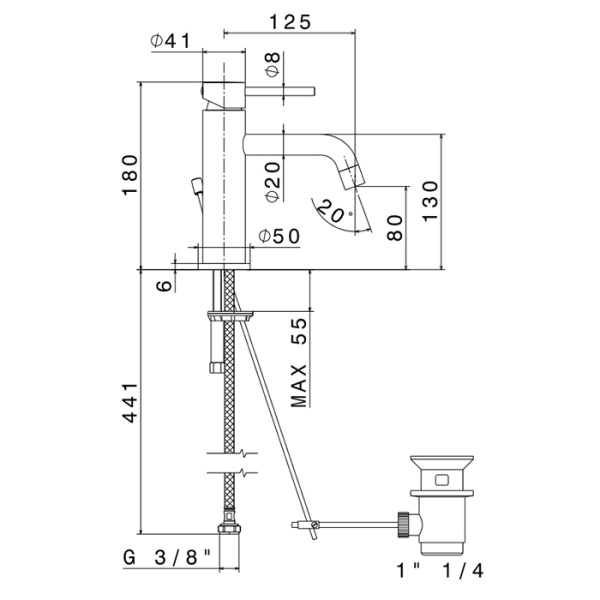 Смеситель для раковины Newform XT 4200.21.018 хром