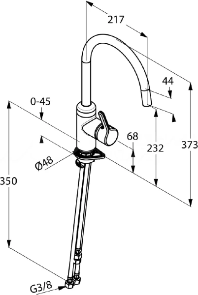 Смеситель для кухни Kludi Bingo star 428099678 без подключения к фильтру нержавеющая сталь