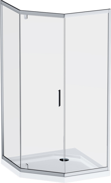 Душевой угол Am.Pm Gem W90G-405-090MT пятиугольная  стекла прозрачные, профиль хром