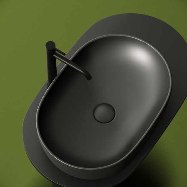 Раковина накладная овальная Ceramica Nova Element CN6047MDH фарфор цвет темно-серый матовый