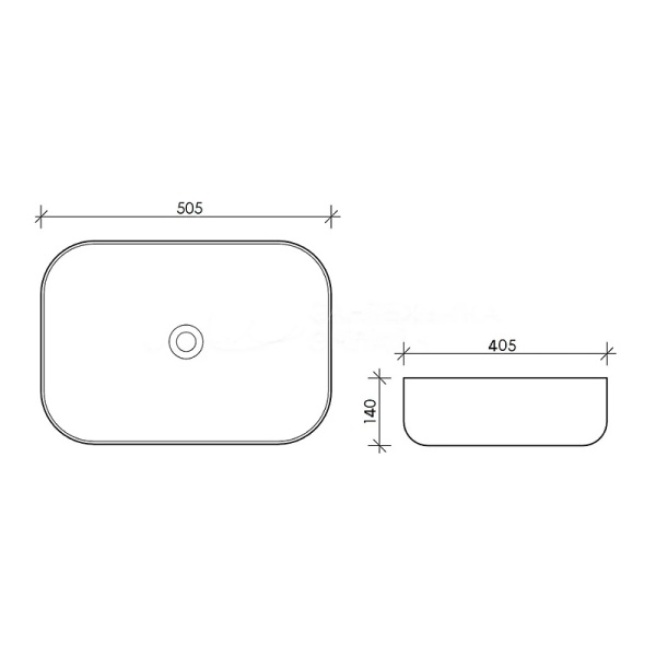 Раковина  прямоугольная Esbano MARTEL ESRNMART фаянс цвет белый