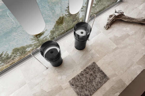 Раковина  круглая Abber Kristall AT2701Onyx-H полиэфирная смола цвет черный