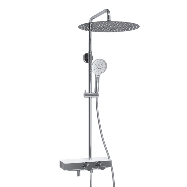 Душевая система со смесителем Wasserkraft  A113.117.127.CH Thermo монтаж настенная с термостатом хром