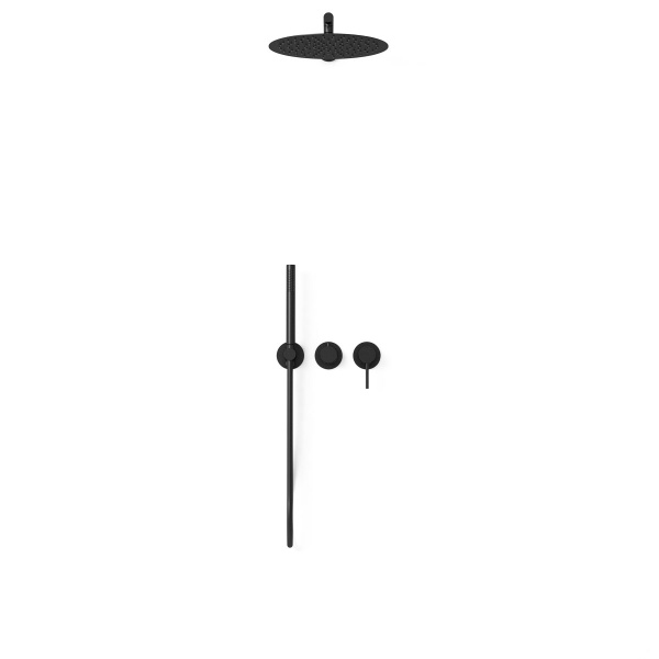 Душевая система со смесителем Vincea  VSFW-4G01MB монтаж встраиваемая в стену с термостатом матовый черный