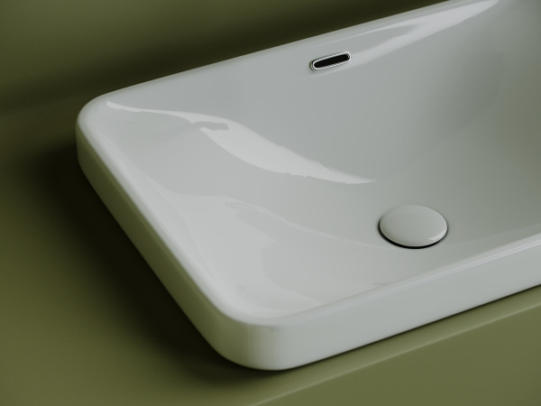 Раковина встраиваемая сверху прямоугольная Ceramica Nova Element CN5041 фарфор цвет белый