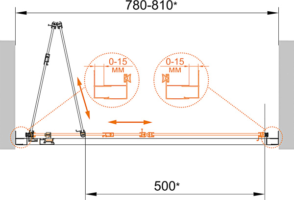 Душевая дверь Cezares Eco ECO-O-BS-80-C-Cr 80 см стекла прозрачные, профиль хром