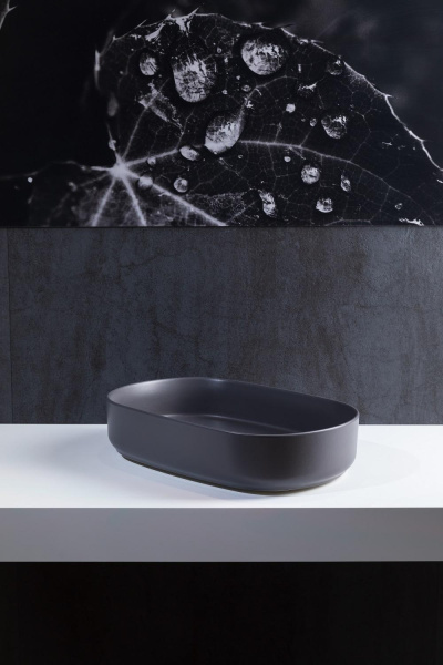 Раковина накладная овальная Allen Brau Fantasy 4.11022.AN керамика цвет черный матовый