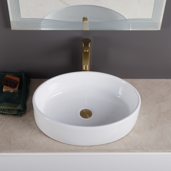 Раковина накладная овальная BelBagno  BB1049 фаянс цвет белый