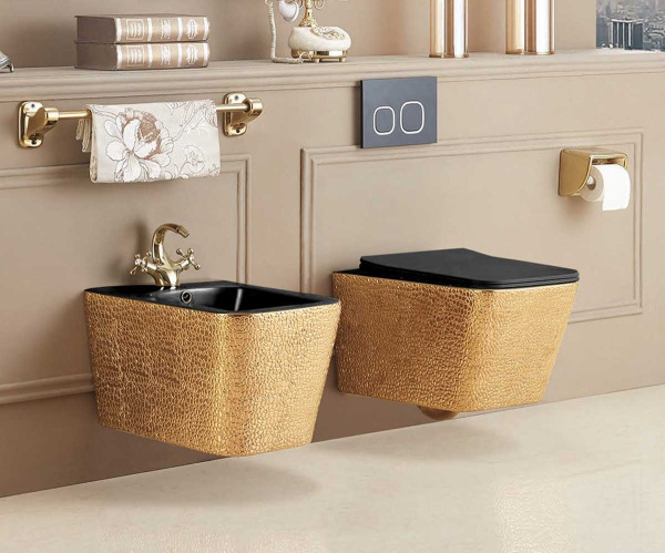 Биде подвесное Vincea Q-line VB1-12G1B фарфор, цвет черный глянцевый