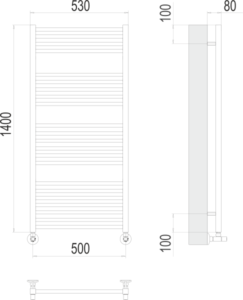 Полотенцесушитель водяной Terminus Ватикан П22  50x140 4670078530547 хром