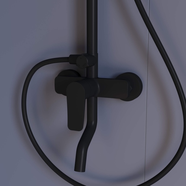 Душевая система со смесителем RGW Shower Panels 59140125-04 монтаж настенная без термостата черный