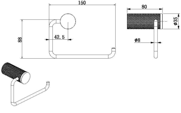 Держатель для туалетной бумаги Allen Brau Priority 4.0 6.31С07-BN настенный брашированный никель