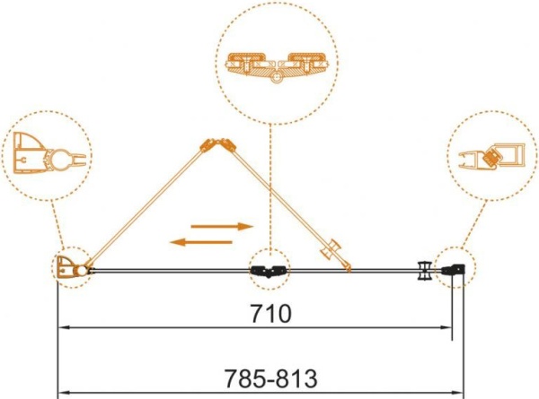 Душевая дверь Cezares Eco ECO-O-BS-12-80-C-Cr 81 см стекла прозрачные, профиль хром