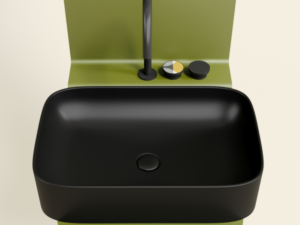 Раковина накладная прямоугольная Ceramica Nova Element CN6053MB фарфор цвет черный матовый