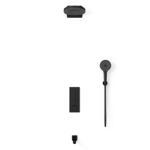 Душевая система со смесителем Vincea Inspire VSFW-433TI1MB монтаж встраиваемая в стену с термостатом матовый черный