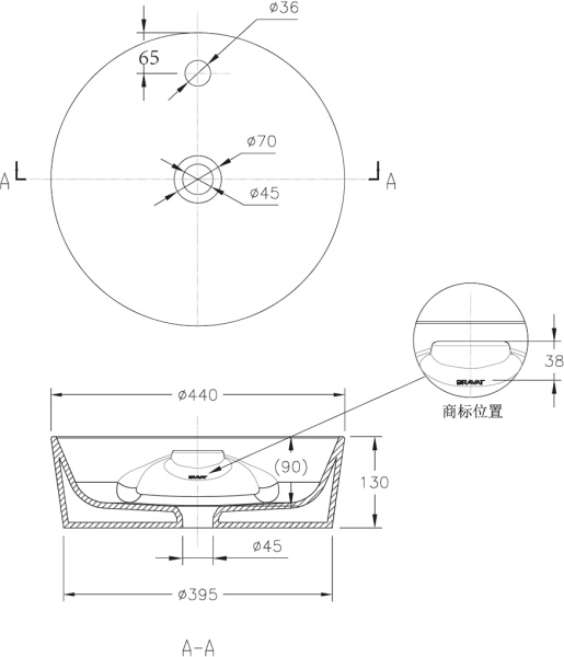 Раковина Bravat Affability C22239W-1-ENG накладная цвет белый