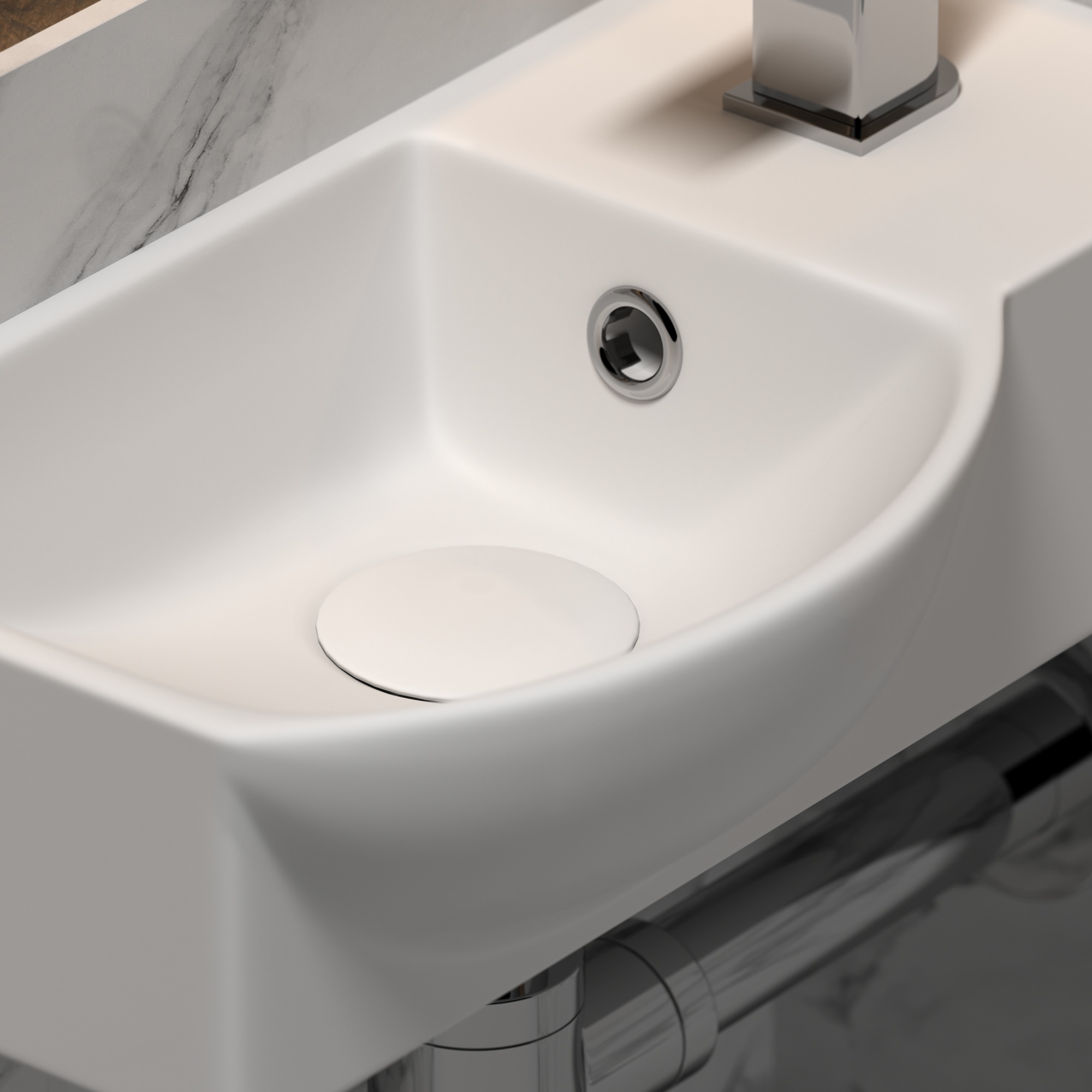 Раковина подвесная прямоугольная Ceramica Nova Element CN6039L фарфор цвет белый