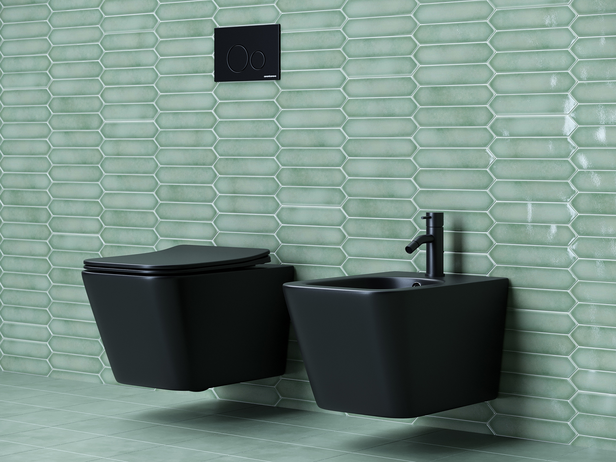 Биде подвесное Ceramica Nova Metric CN3008MB фарфор, цвет черный матовый