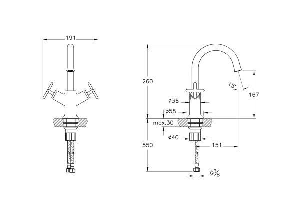 Смеситель для раковины VitrA Origin Classic A42884 хром