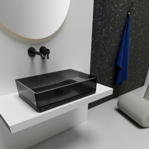 Раковина  прямоугольная Abber Kristall AT2803Onyx полиэфирная смола цвет черный