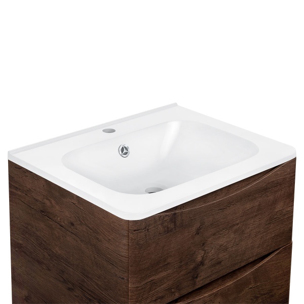 Раковина мебельная прямоугольная Vincea  VCB-2VP600W литьевой мрамор цвет белый