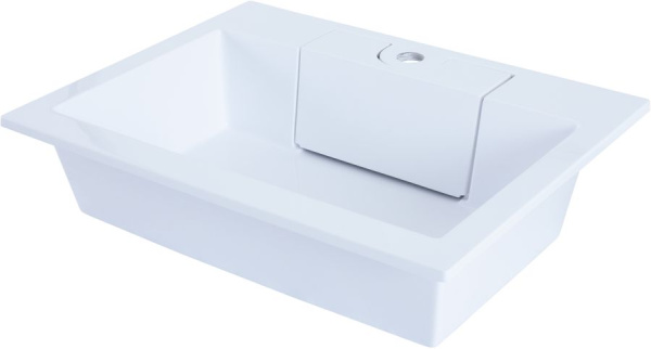 Раковина мебельная прямоугольная Aquanet Фортуна 00181907 литьевой мрамор цвет белый