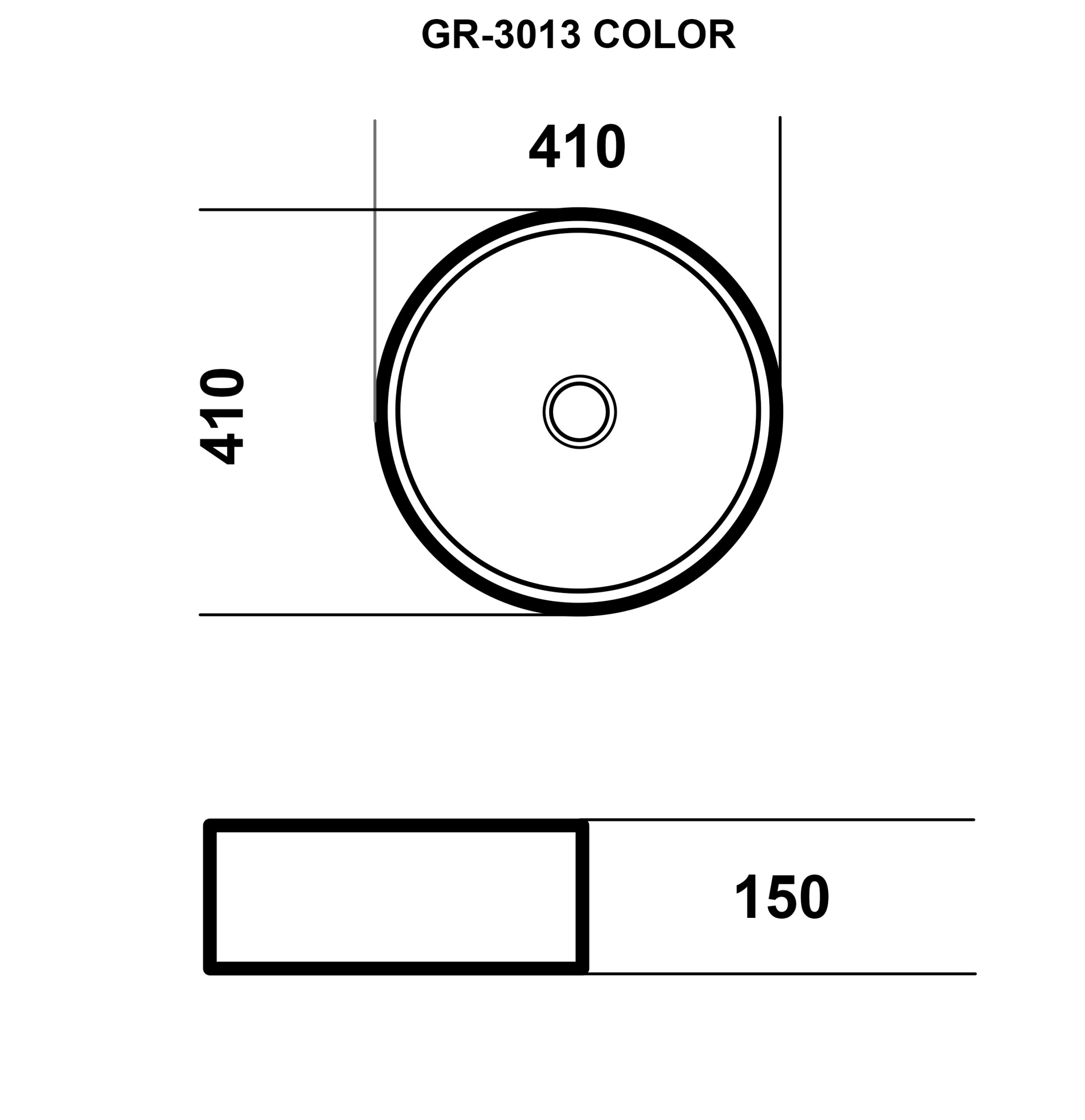 Раковина  круглая Grossman Color GR-3013BLM фаянс цвет синий матовый