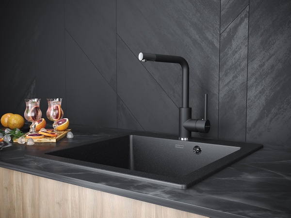 Смеситель для кухни Paulmark Honner Ho212018-401TB без подключения к фильтру антрацит