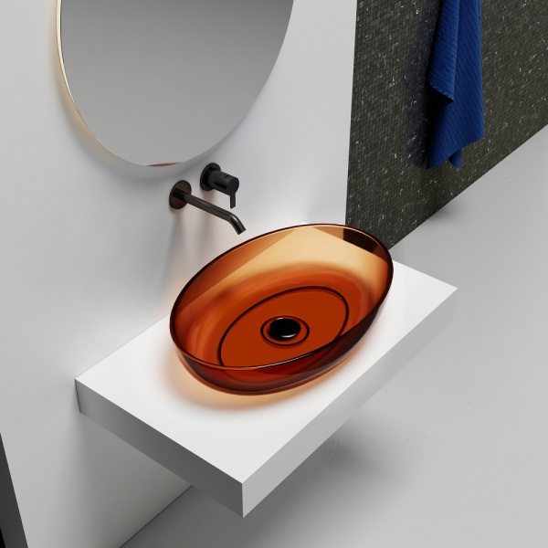 Раковина  овальная Abber Kristall AT2801Opal полиэфирная смола цвет коричневый