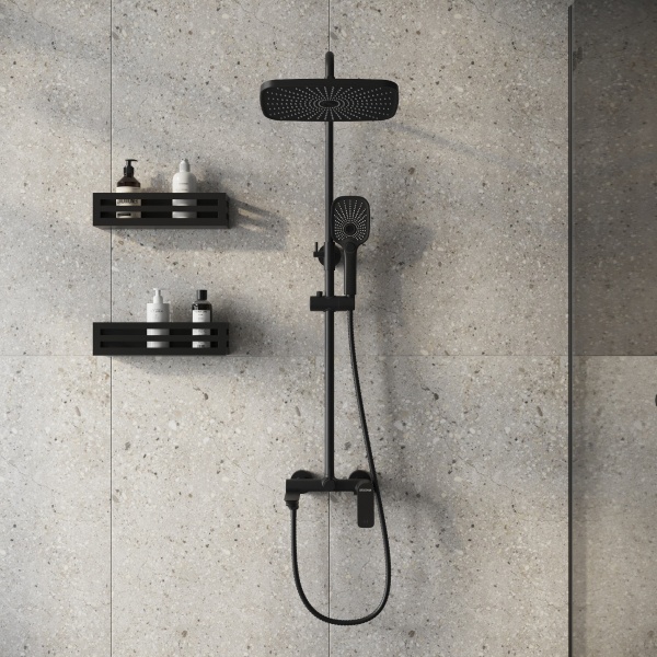 Душевая система со смесителем Grossman Advans 500.K35.09.210 монтаж настенная без термостата черный