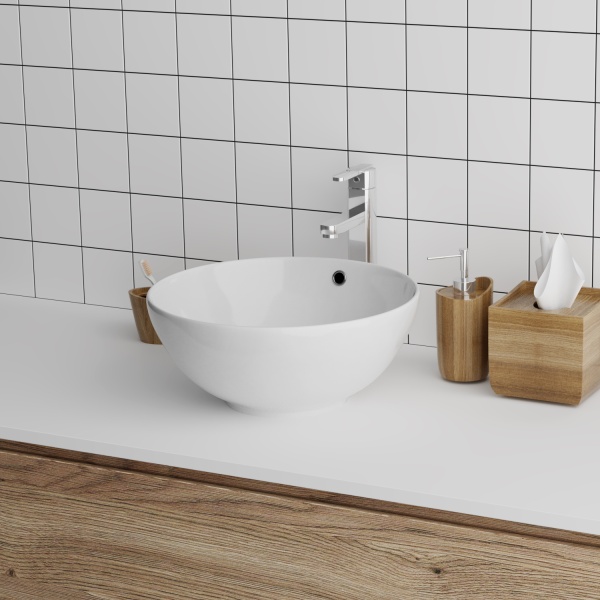 Раковина  круглая Grossman  GR-3014 фаянс цвет белый