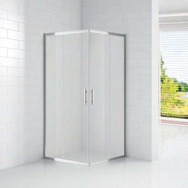 Душевой угол Cezares Eco ECO-O-A-2-80-P-Cr квадратная   стекла рифленые, профиль хром