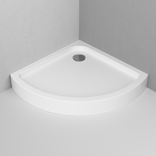 Душевой поддон низкий Am.Pm Like W83T-315-090W четверть круга акрил 90x90 белый