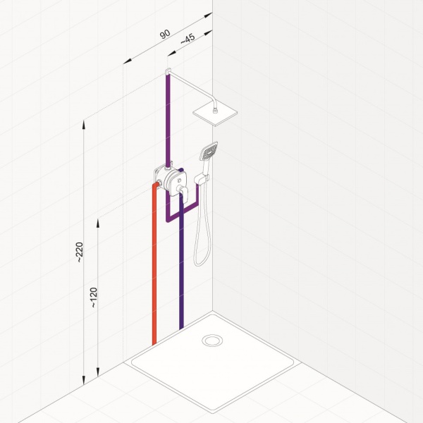 Душевая система со смесителем Kludi Ameo 416720575 монтаж встраиваемая в стену без термостата хром
