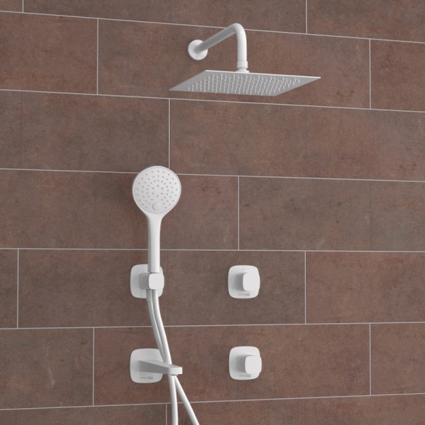 Душевая система со смесителем Wasserkraft Saale 9500 A9551.267.316.146.254.328.156.155 монтаж встраиваемая в стену без термостата белый