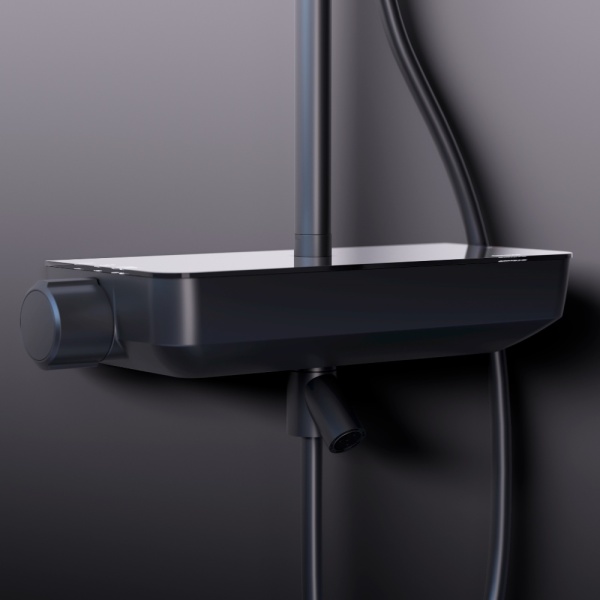 Душевая система со смесителем Damixa Scandinavian Pure 936730300 монтаж настенная без термостата черный матовый