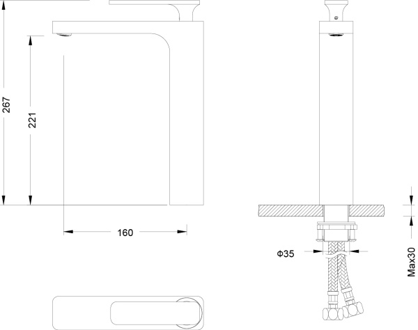 Смеситель для раковины Timo Torne 4311/02F бронза
