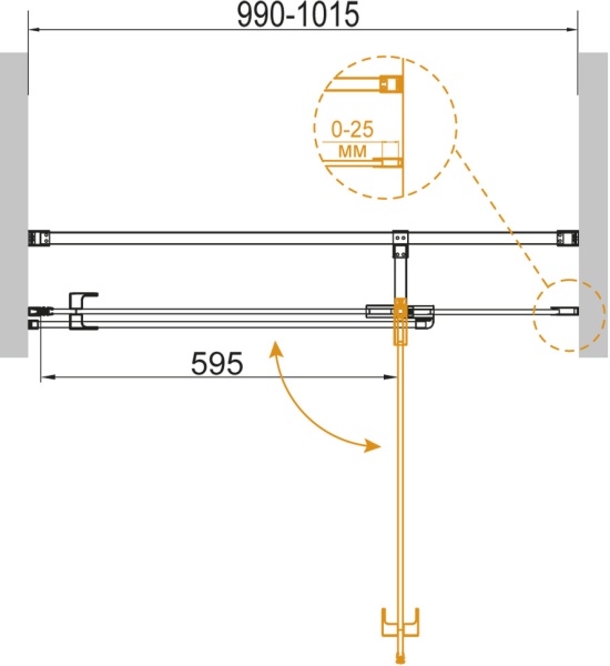Душевая дверь Cezares Valvola VALVOLA-B-1-100-C-Cr 101.5 см стекла прозрачные, профиль хром