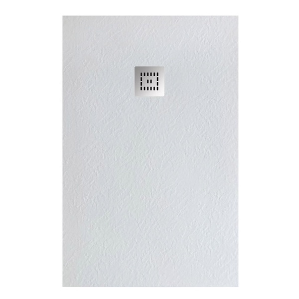 Душевой поддон низкий BelBagno Uno TRAY-MR-UNO-AH-140/90-35-W-CR прямоугольный литьевой мрамор 140x90 белый