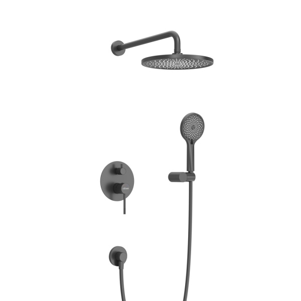Душевая система со смесителем Cezares Relax RELAX-DSET-NOP монтаж встраиваемая  в стену без термостата черный матовый