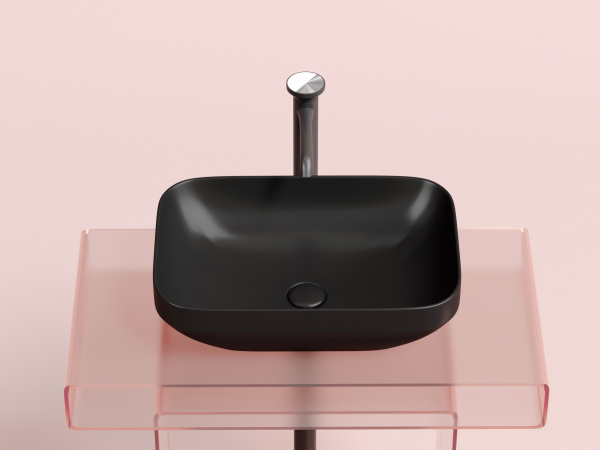 Раковина накладная прямоугольная Ceramica Nova Element CN6055MB фарфор цвет черный матовый