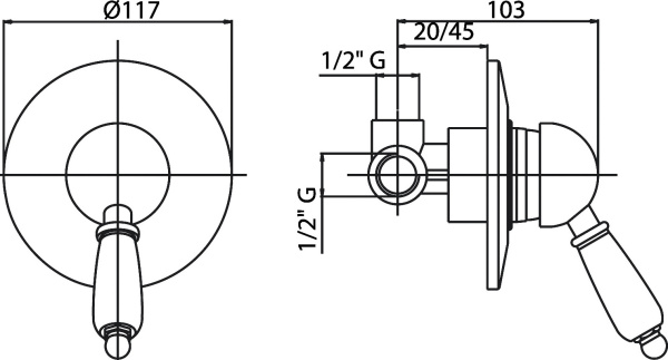 Комплект смесителей   Cezares Venezia VENEZIA-DIM-01-Bi 