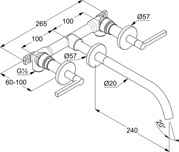 Смеситель для раковины Kludi Nova Fonte 201460515 хром