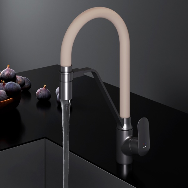 Смеситель для кухни Am.Pm Like F8007826 с подключением к фильтру черный/бежевый