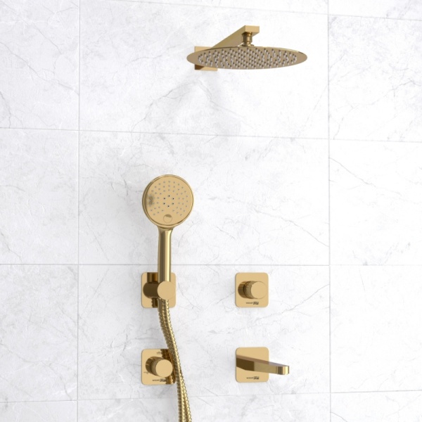 Душевая система со смесителем Wasserkraft Ems 7600 A7651.304.305.183.208.280.197.207 монтаж встраиваемая в стену без термостата золото